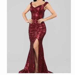 Red evening dress - maxi
